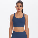 New Nude-Feel Yoga Tank Top Womens Cross-Back Sports Bra