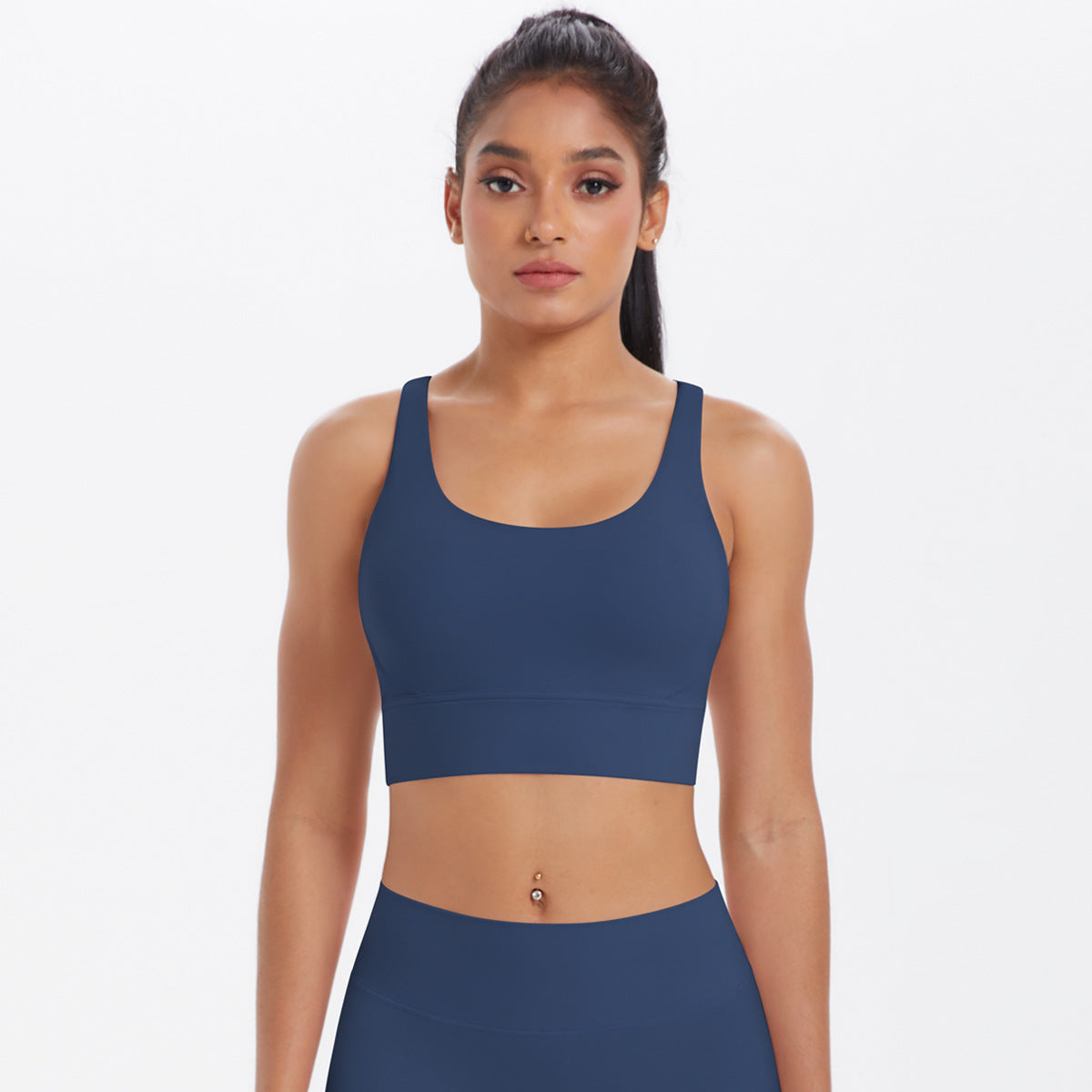 New Nude-Feel Yoga Tank Top Womens Cross-Back Sports Bra