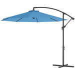 10 Cantilever Tilt Offset Patio Umbrella W UV & Water Safe Material & Cross Base Weight Not Included, Blue