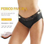Mid-rise Waist Hollow Lace Four-layer Sanitary Panty