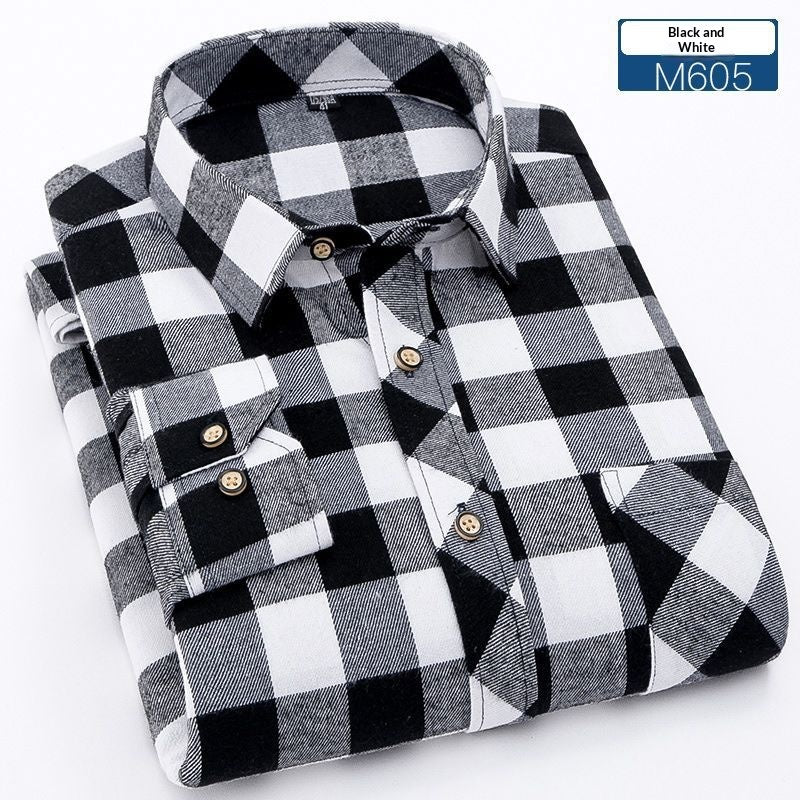 Springautumn Casual Thin Men's Plaid Shirt