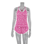 Lace-trimmed Patchwork Knit Loungewear For Women
