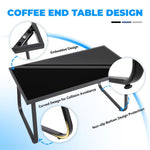 Courtyard Furniture Set, Outdoor Courtyard Furniture Reception Set With Table---4 Black
