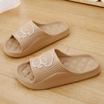 Cute Cartoon Dog Slippers Summer Solid Color Non-slip Rhombus Bathroom Slipper Indoor House Shoes For Men Women Couples