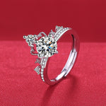 Elegant 1ct Simulated Moissanite Six-Prong Ring Luxury Wedding Jewelry For Women