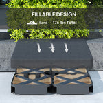 4 Piece Offset Umbrella Base Weight For 176 Lbs Sand Heavy Duty Outdoor Weights For Umbrella Stand, Black