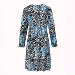 Womens Fashion V-Neck Printed Long-Sleeve Petite Floral Dress