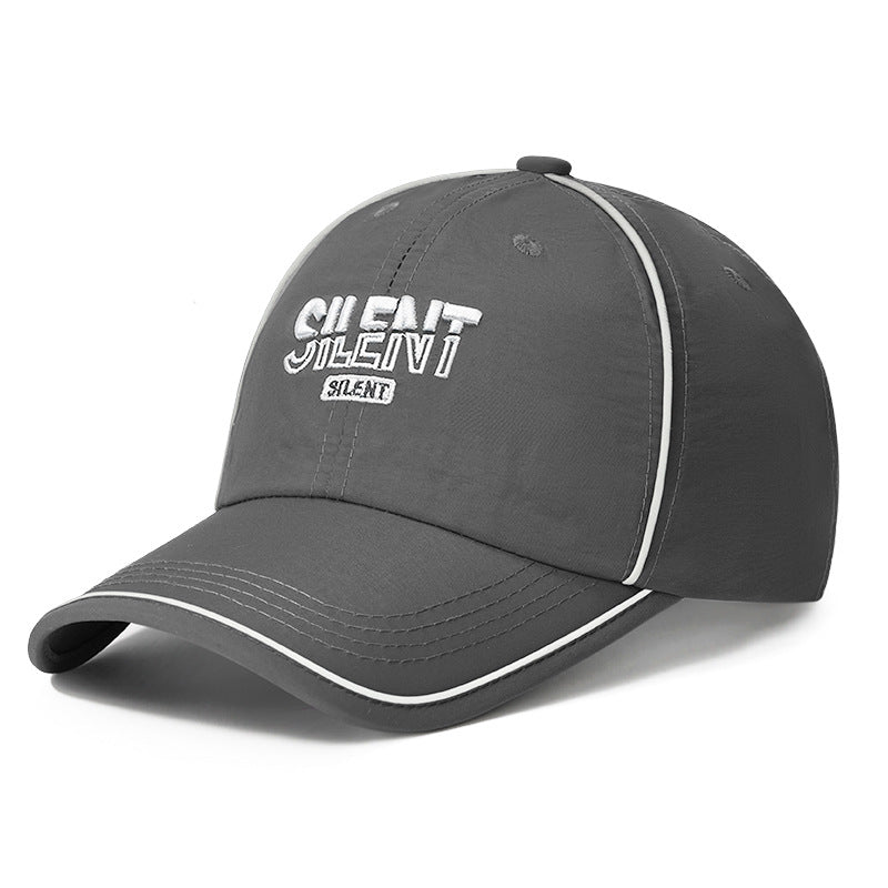 Cross-border Fashion New-style Fluorescent Strip Quick-drying Baseball Cap With Simple Embroidered Letters And Curved Brim Baseball Cap, Suitable For Daily Outings