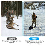 1Pc Deer Drag Sled With Dragging Harness Deer Cart Game Hauler Snow Sledding Pad Hunting Gear Supplies With 32.8FT Black Rope 16.1FT White Rope For Hunting Ice Fishing Hauling Fire Wood