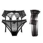 Bow Garter Clip 3 Piece Panty Stockings