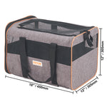 VEVOR Cat Carrier With Wheels, Airline Approved Rolling Pet Carrier With Telescopic Handle And Shoulder Strap, Dog Carrier With Wheels For Pets Under 22 Lbs, With 1 Folding Bowl, Grey