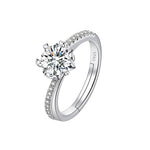 Fashion Classic Six-Prong 1 Carat Diamond Ring Luxury Wedding Jewelry Adjustable For Couples