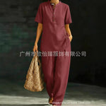 New Casual Shirt And Wide-leg Pants Two-piece Set