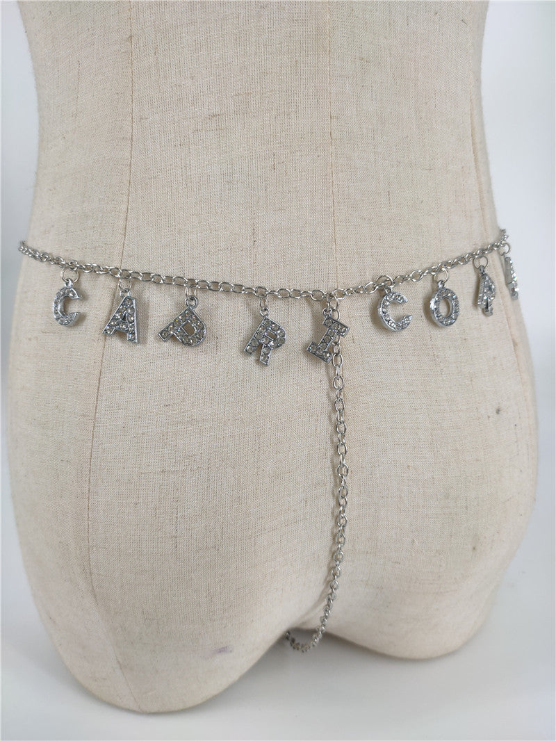 Panty Waistband Diamond Monogram Combination Thong Chain Waist Chain