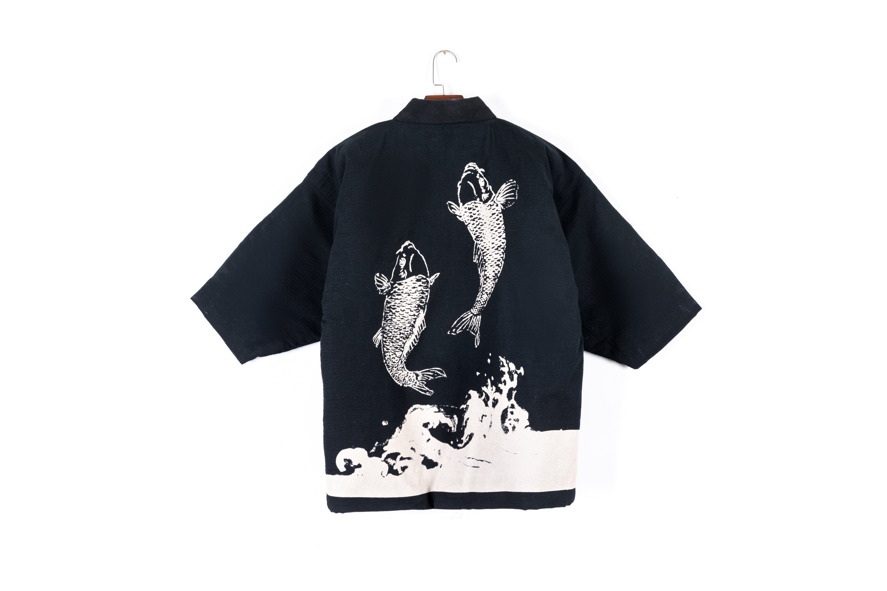 Japanese Traditional Koi Print Kimono Cardigan Thick Cotton Jacket Coat Outerwear Yukata Home Clothes Men Loose Pajamas