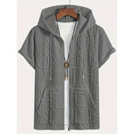 Letter-printed Hooded T-shirt Jacquard Design