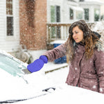 1Pc Ice Scraper Glove Car Windshield Snow Scraper Remover Glove Lined Of Fleece Winter Ice Scraper Mitt Keep Warm
