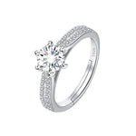 Fashion Classic Six-Prong 1 Carat Diamond Ring Luxury Wedding Jewelry Adjustable For Couples