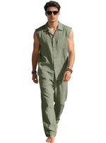 Men's Thin Sleeveless Shirt Casual Sports Suit