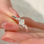 Fashion Classic Six-Prong 1 Carat Diamond Ring Luxury Wedding Jewelry Adjustable For Couples