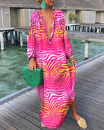 Top-selling Product Fashion Printed V-neck Dress