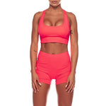 Solid color vest shorts yoga clothing set