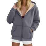 Women's Heavyweight Fleece-lined Thickened Hoodie In Color