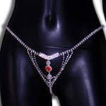 Round Ruby Bikini Body Chain Sexy Nightclub Rhinestone Panty Chain