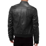 Mens Winter Warm Zip-Up Stand Collar Slim-Fit Leather Jacket Coats