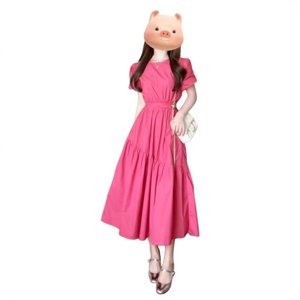 Women's Stylish ElegantWaist-Cinching Short-Sleeve Dress