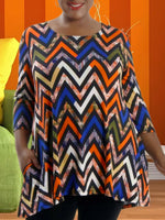 New Best-selling Casual Printed Plus-size Loose-fitting Crew-neck Top