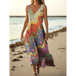 Sleeveless Casual Printed Elegant Slim-fit Dress