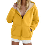 Women's Heavyweight Fleece-lined Thickened Hoodie In Color
