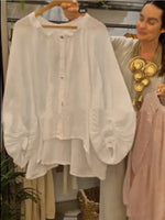 Women's Casual Loose Cotton-Linen Long-Sleeve Shirt