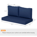 2 Seat Patio Furniture Cushions, 46x26x5 In, Thick Outdoor Loveseat Cushion Set With Removable Cover, Fade-Resistant Replacement Cushions For Outdoor Furniture, Couch, Bench, Swing, Navy Blue