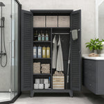 73'' Tall Metal Tool Storage Cabinet, With Ample Storage Space For Garage,Warehouse,Garden,Office, Living Room,Bathroom,Utility Room Slate
