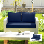 2 Seat Patio Furniture Cushions, 46x26x5 In, Thick Outdoor Loveseat Cushion Set With Removable Cover, Fade-Resistant Replacement Cushions For Outdoor Furniture, Couch, Bench, Swing, Navy Blue