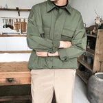 Spring Autumn Men's Long-Sleeve Trendy American-Style Workwear Shirt