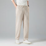 Linen Elastic-waist Casual Pants Thin And Loose-fitting Trousers