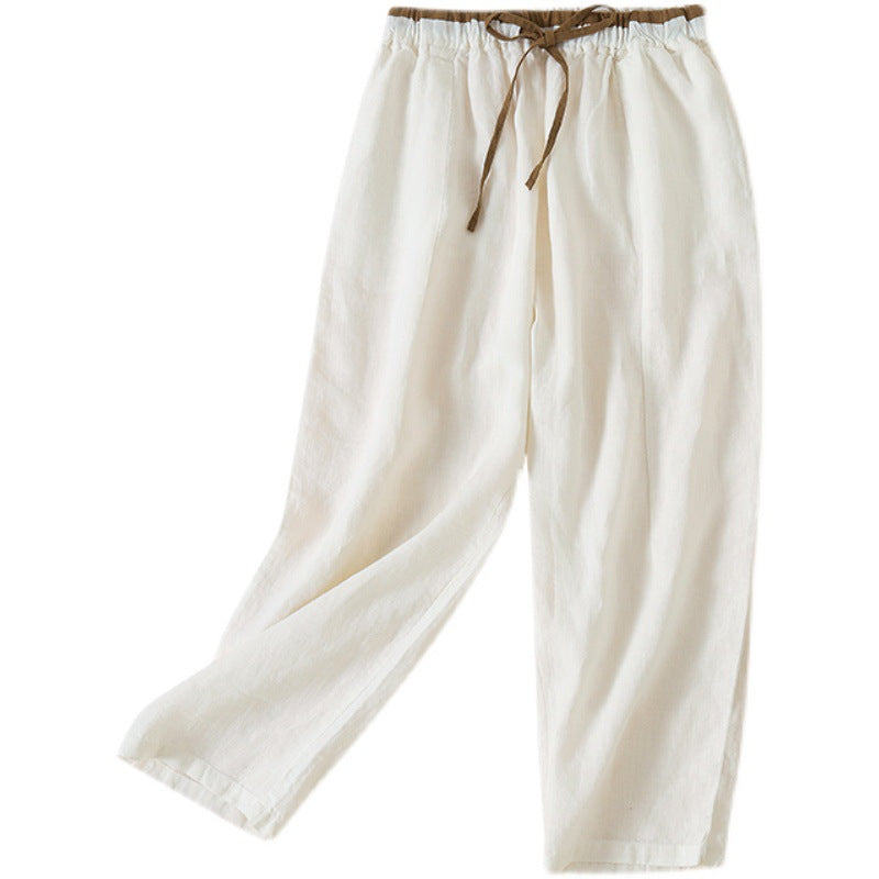 Linen Casual Pants Loose-fitting Harem Carrot Pants