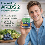 AREDS 2 Eye Vitamin And Mineral Supplement, Containing Lutein, Vitamin C, Zeaxanthin, Zinc, And Vitamin E, 120 Softgels.