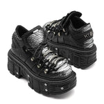 Chunky-sole Punk-style Platform Tank Boots For Women
