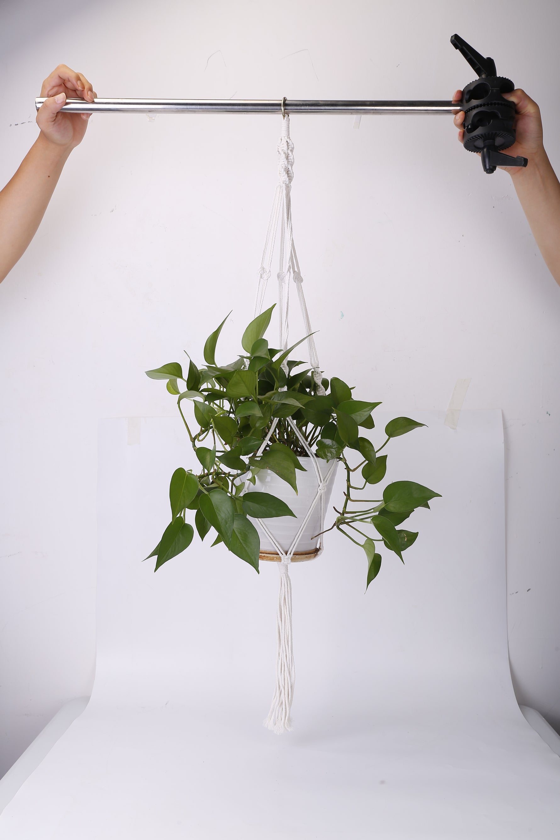2Pcs Plant Hanger Flowerpot Net Bag 40in Cotton Rope Plant Hangers 4Legs Plant Hanger Fit For Round Or Square Plant Pot