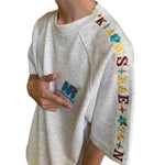 Letter-Embroidered Couple Short-Sleeve T-Shirts