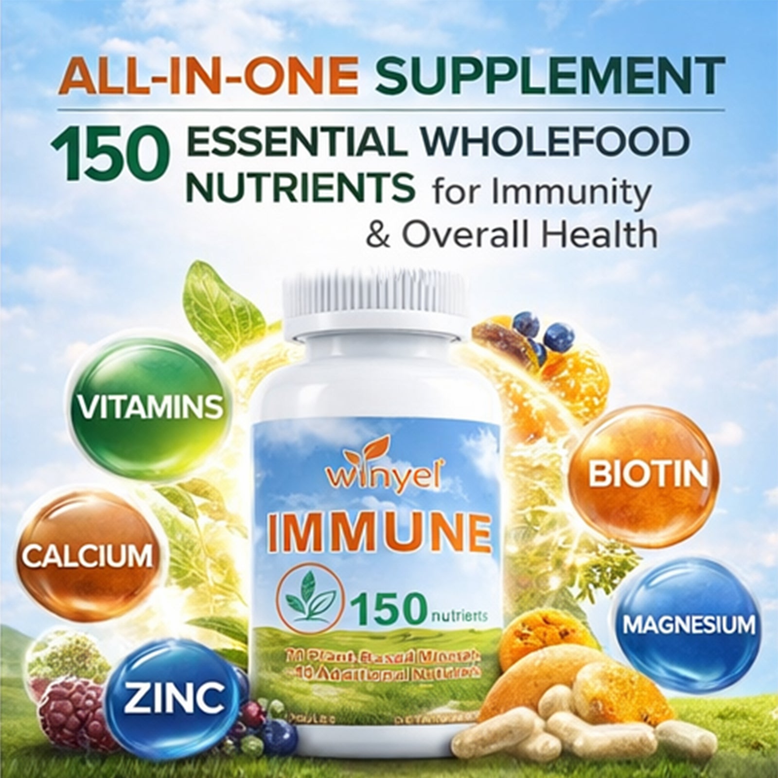 WINYEL IMMUNE 150 - The Ultimate Multivitamin & Immne Supplement, IMMU 150 Capsules - 150 Capsules