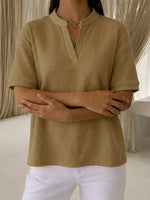 Waffle-knit Loose Casual Short-sleeve T-shirt