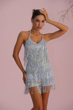 Womens Sequin Tassel Strap Dress