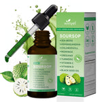 Soursop Drops 10-in-1 With Seaweed, Moringa, Black Seed Oil, Oregano, Ashwagandha, Chlorophyll  Herbal Extracts Promote Overall Health  Vegan 2 Fl Oz