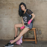 Hollow mesh yarn slim outdoor yoga clothing