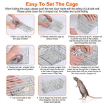 1Pc Foldable Rat Trap Cage Humane Live Rodent Trap Cage Galvanized Iron Mice Mouse Control Bait Catch With Detachable L Shaped Rod